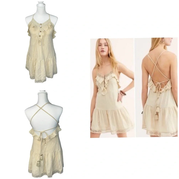 Free People Frill Seeker Drop Waist Dress | XS - Picture 1 of 8
